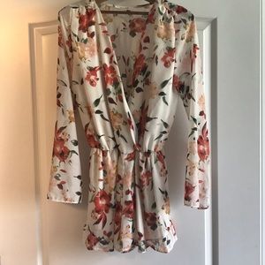 White Floral Romper